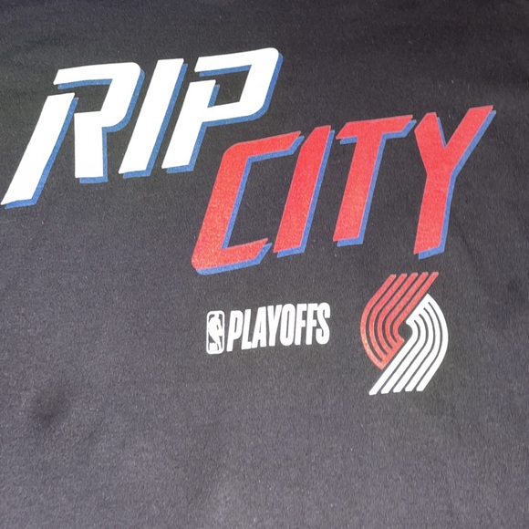 Fanatics Portland Trail Blazers NBA Playoffs Slogan Long Sleeve Black T-Shirt XL - Picture 3 of 4